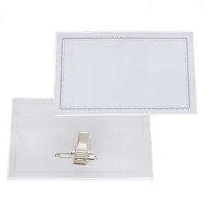 Badge ID holder GEKO 90×56 mm with clip and pin, pack 10/2000
