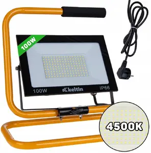 Construction LED Floodlight Keltin 100W with Tripod and Cable, Neutral White 4500K