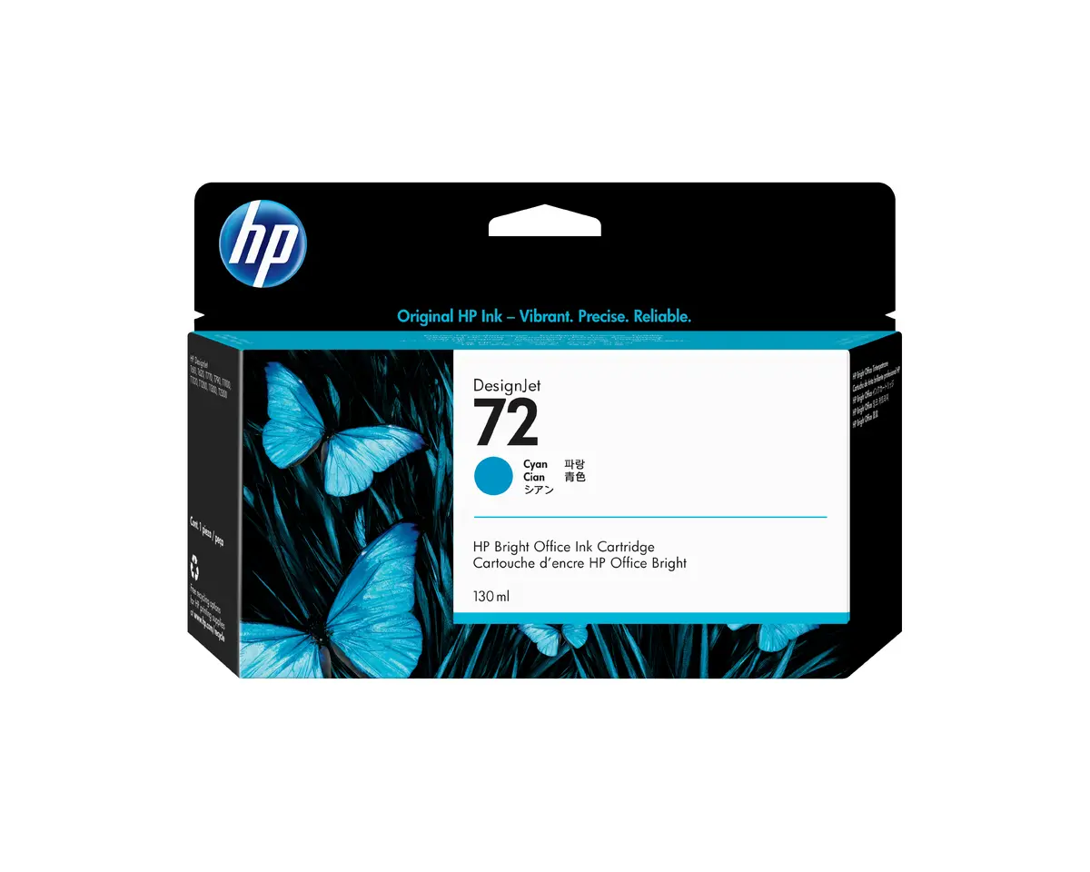 HP 72 Cyan Tintes kasetne 130