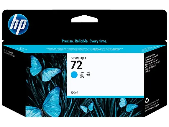 HP 72 Cyan Tintes kasetne 130
