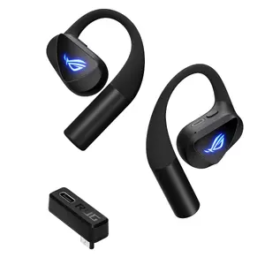 Austiņas Asus ROG Cetra Open Wireless TWS Bluetooth ar ausu āķi, melnas, 20–20000 Hz, 116 g