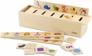 Wooden Educational Sorting Toy by viga toys – Animal, Fruit and Vegetable Shapes
