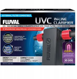 UVC in-line skaidrotājs Fluval, 16×14×6,5 cm, 3 W, līdz 400 L plūsmai
