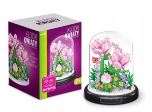 Konstruktors Artyk Klocki kwiaty Różowe tulipany pod kloszem 624 detaļas (136962)