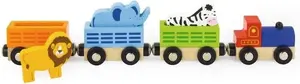 Wooden Animal Train Set BigJigs V50822 — toy train with wild animal figures