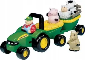 TOMY John Deere toy tractor with farm animals model 1349082 — for ages 18 months+