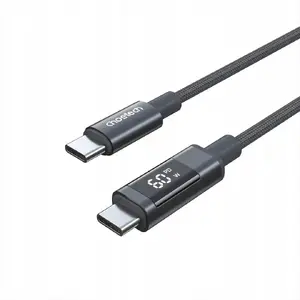USB-C to USB-C Cable CHOETECH PD60W Digital Display 1.2 m Nylon — black
