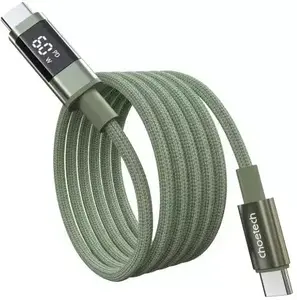 USB-C to USB-C Cable CHOETECH PD60W Digital Display 1.2m Nylon — green