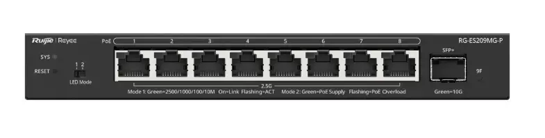 RUIJIE RG-ES209MG-P управляемый L2 коммутатор 8×2.5G Photo 2
