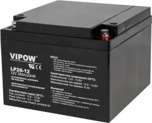 Želeja akumulators VIPOW 12 V 28 Ah – hermētisks svina-skābes 12V 28Ah
