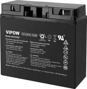 Motorcycle Battery VIPOW 12V 25Ah MC replacement battery BAT0509
