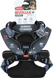Dog Harness ZOLUX BIVOUAK M blue — size M, padded chest, adjustable straps