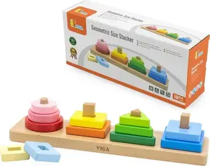 Koka ģeometriska figūru šķirotājs Viga Toys, modelis 44686, izglītojoša rotaļlieta
