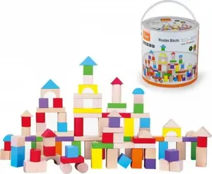 Набор деревянных строительных кубиков Viga Toys, 100 элементов, модель 59697