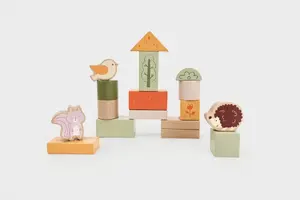 Wooden Building Blocks set, viga toys PolarB, multicolour, for ages 2+