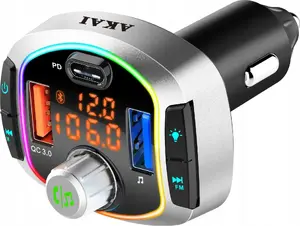 Auto FM raidītājs AKAI FMT-63BT — FM raidītājs ar Bluetooth un USB automašīnai