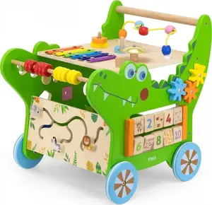 Wooden Push Walker Viga Toys 44681 — Educational Crocodile 12-in-1