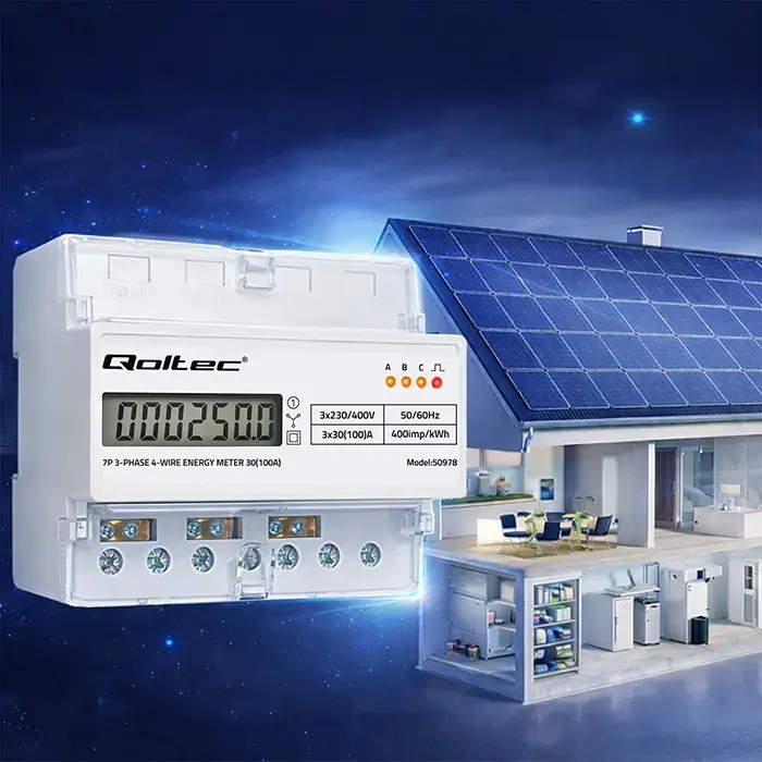 Three-phase energy meter QOLTEC 50978 400V 100A Photo 3