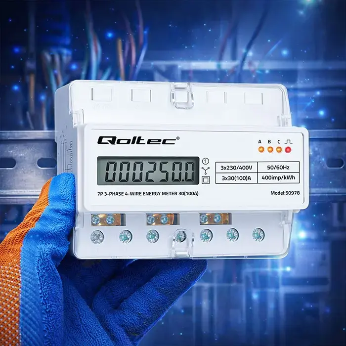 Three-phase energy meter QOLTEC 50978 400V 100A Photo 4