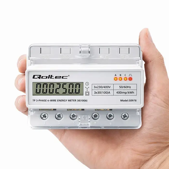 Three-phase energy meter QOLTEC 50978 400V 100A Photo 5