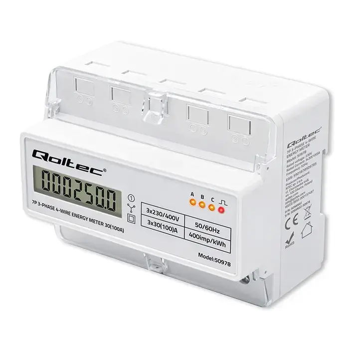 Three-phase energy meter QOLTEC 50978 400V 100A Photo 11