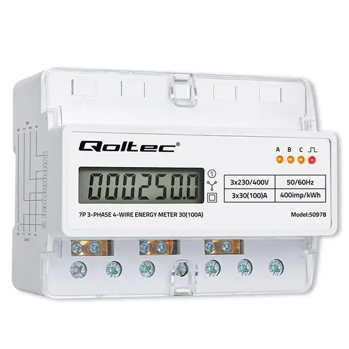 Three-phase energy meter QOLTEC 50978 400V 100A Photo 15