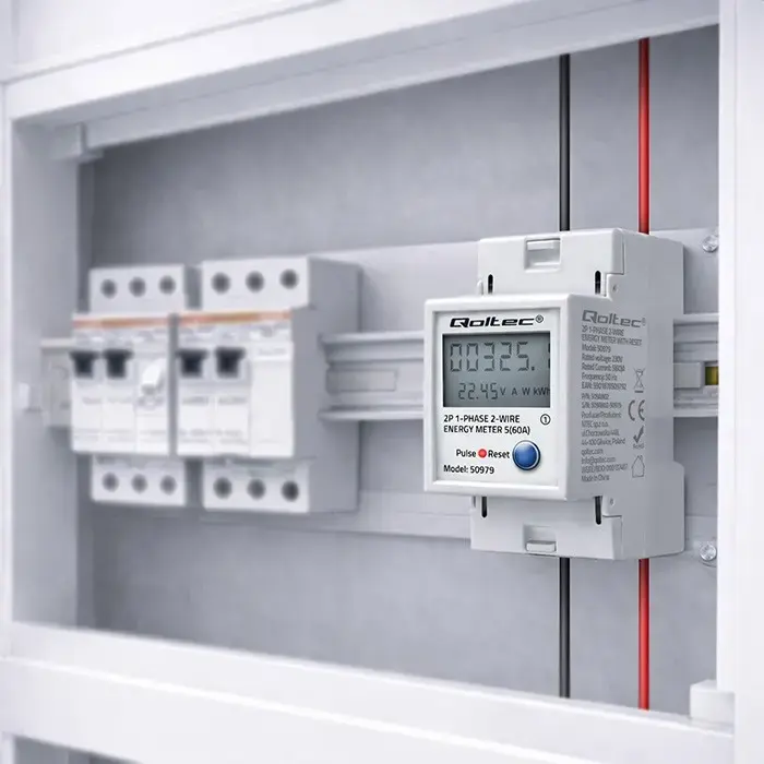 QOLTEC vienfāzes enerģijas skaitītājs DIN 230 V Photo 4