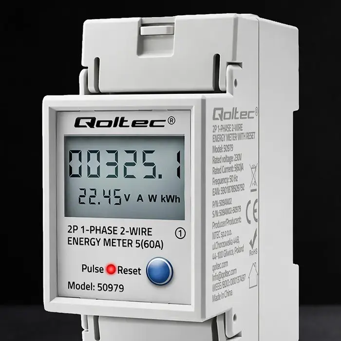 QOLTEC vienfāzes enerģijas skaitītājs DIN 230 V Photo 8