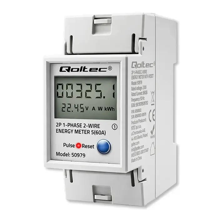 QOLTEC vienfāzes enerģijas skaitītājs DIN 230 V Photo 9