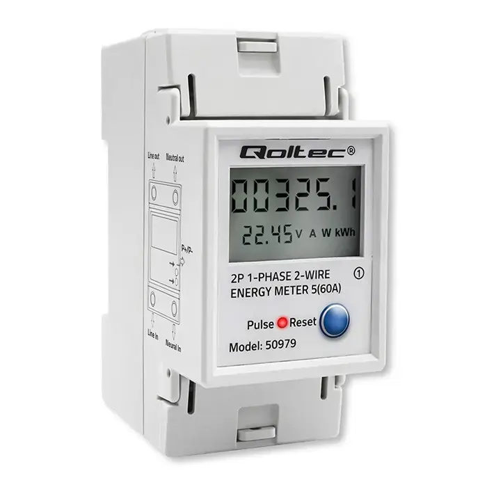 QOLTEC vienfāzes enerģijas skaitītājs DIN 230 V Photo 13