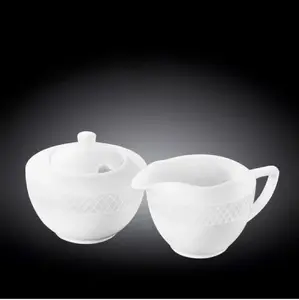 Porcelain Sugar Bowl 340 ml and Milk Jug 300 ml set, Wilmax, white