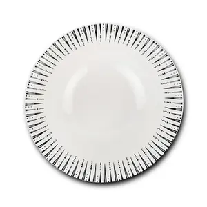 Порционная/сервировочная миска NAVA IRIS 23 см, черно‑белая, фарфор