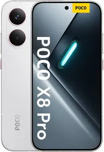 POCO X8 Pro 5G Smartphone, 6.59-inch 2756x1268 Display, MediaTek Dimensity 8500 Ultra, 8GB RAM, 256GB Storage, 50MP Dual Camera, 6500mAh Battery, White
