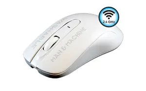 Bezvadu ambidekstrāla pele ManMachine C Mouse (higiēniski balta) — optiskā 1000 DPI, RF bezvadu, 2 pogas, ritentiņš, bateriju barošana