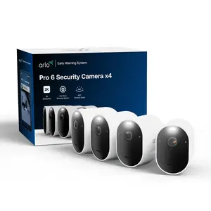 IP Security Camera Arlo Pro 6 2K+ (4‑cam kit), Outdoor, Wired & Wireless, 160° FOV, 12x digital zoom, Night/Colour vision