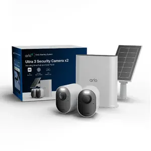 Комплект IP-камер Arlo Ultra 3 4K, 2 камеры с солнечной панелью, уличные, 180° обзор, проводная и беспроводная