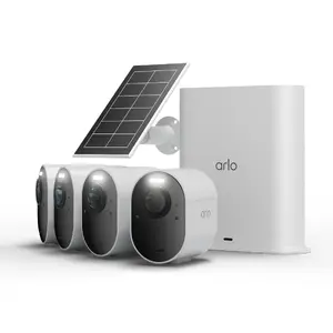IP security camera kit Arlo Ultra 3 4K — 4 cameras with solar panel, outdoor, 180° FOV, 12x digital zoom