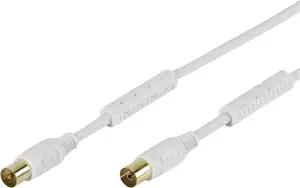 Coaxial cable Vivanco VVAN100FEDBGW, 10 m, coaxial connectors, white