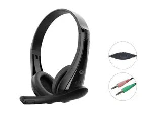 Vadu austiņas CONCEPTRONIC POLONA06B3T, stereo 3.5 mm, trokšņu slāpēšanas mikrofons, supraaural, 20–20000 Hz, kabelis 1.8 m, melnas