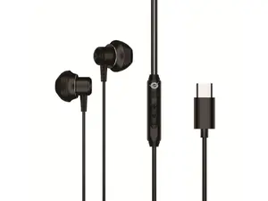 Vada austiņu mikrofonierīce CONCEPTRONIC BRENDAN04B — USB-C, 20–20000 Hz, kabelis 1.2 m, 14 g, melna