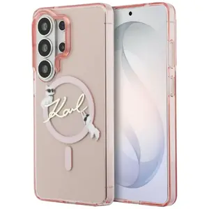 Чехол Karl Lagerfeld для Samsung S26 Ultra KLHMS26L5HKSCAP — магнитный IML-кейс, розовый