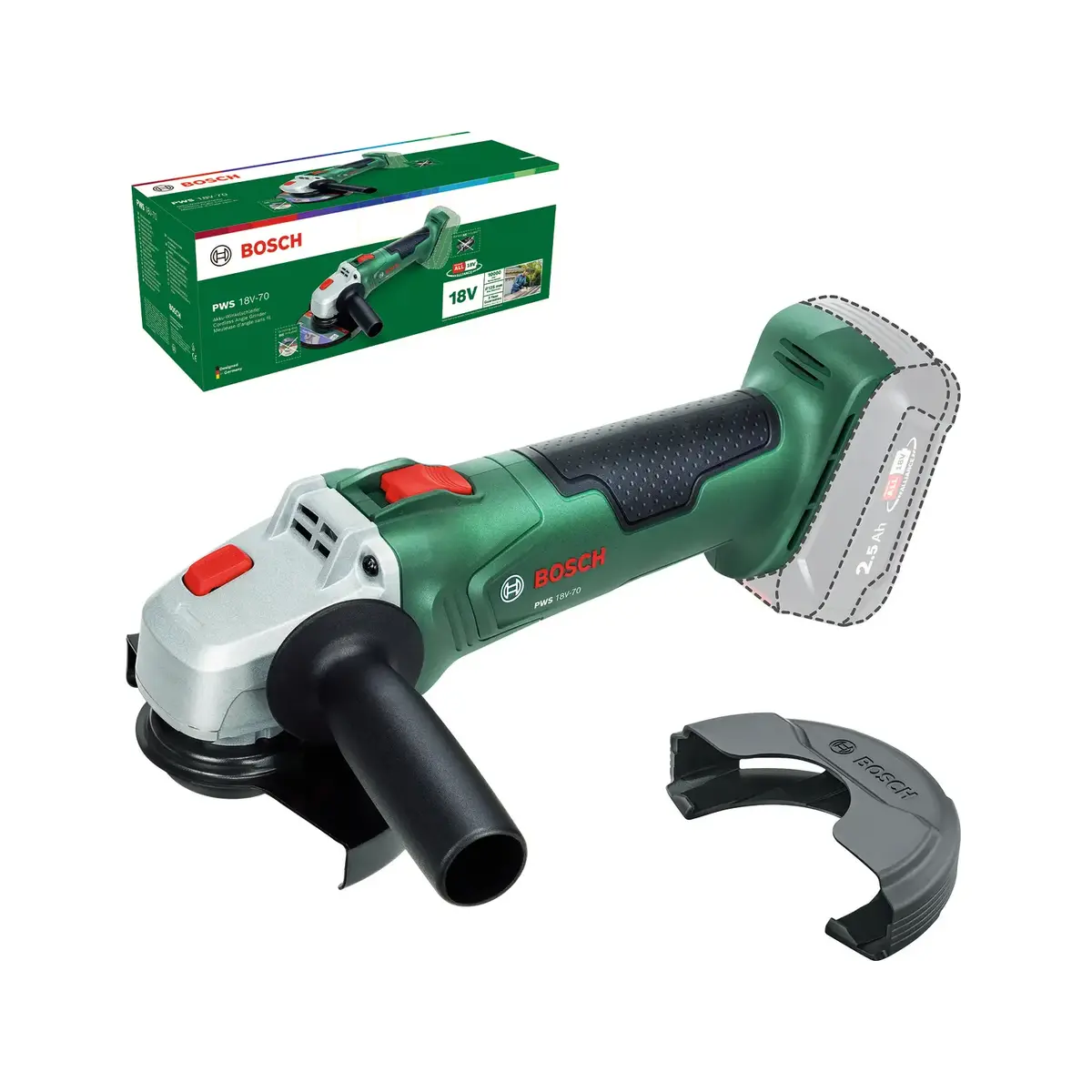 Bosch PWS 18V-70 угловая шлифмашина Photo 2