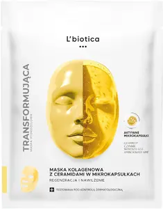 Face mask Lbiotica L'BIOTICA collagen mask with ceramides in microcapsules Regeneration and Hydration 1 pc