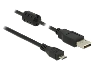 USB cable Sonstige 84900 — USB 2.0, USB-A to Micro‑USB B, 0.5 m, male‑male, nickel/gold contacts, black