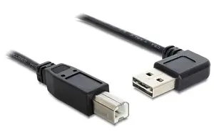 USB 2.0 A–B cable 1 m, Sonstige (male-to-male), gold-plated contacts, black