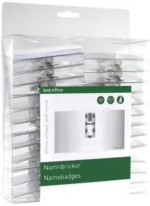 Nosaukuma plākšņu klipši Stickn 50×90 mm, 50 gab. — plastmasas stiprinājumi nosaukuma plāksnēm