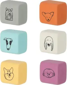 Eraser set Strigo 36 pcs — cube erasers in 6 colors, pack of 36