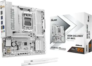 Материнская плата MicroATX ASRock B850M Challenger WiFi DDR5 AM5, белая — DDR5, сокет AM5, Wi‑Fi
