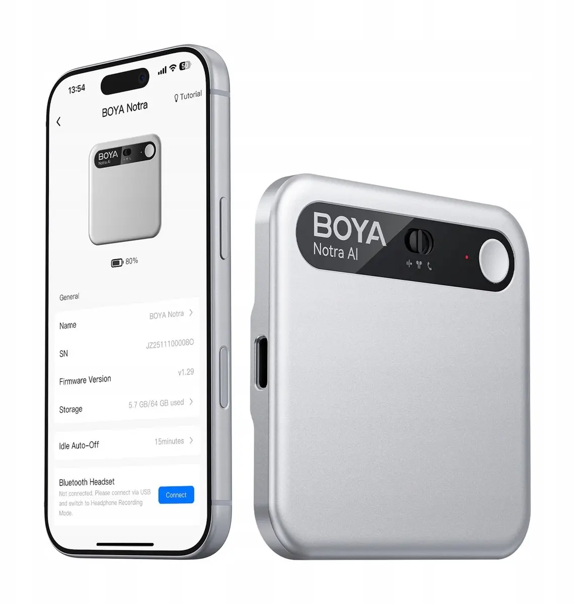 Boya Notra AI Note Taker — digital note taker silver Photo 10
