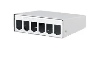 Patch panel MetzConnect 130861-0602-E, aluminium/zinc/steel, white, 125×43.6×110 mm